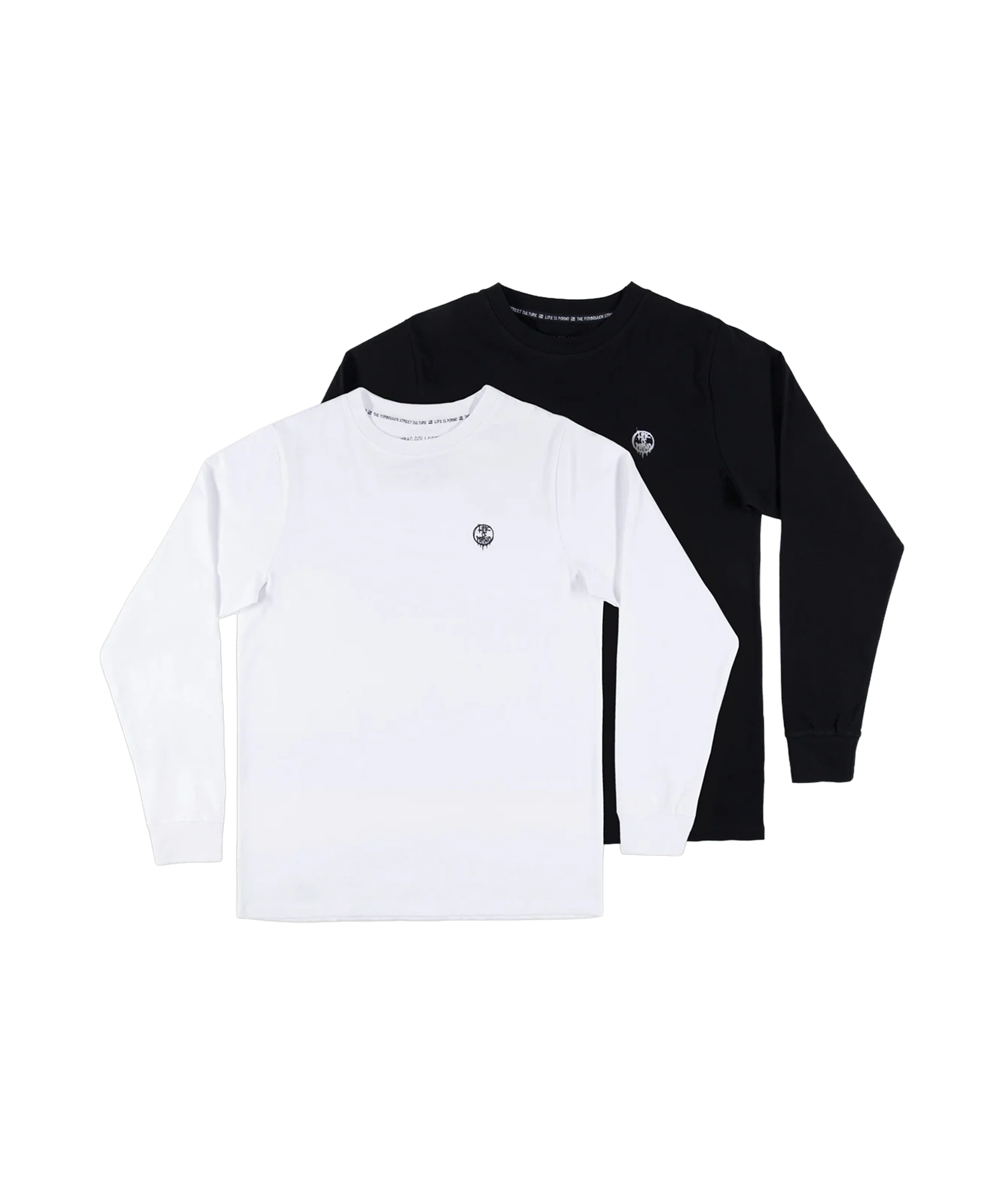 2PAC LIP BLACK/WHITE LONGSLEEVE TEE