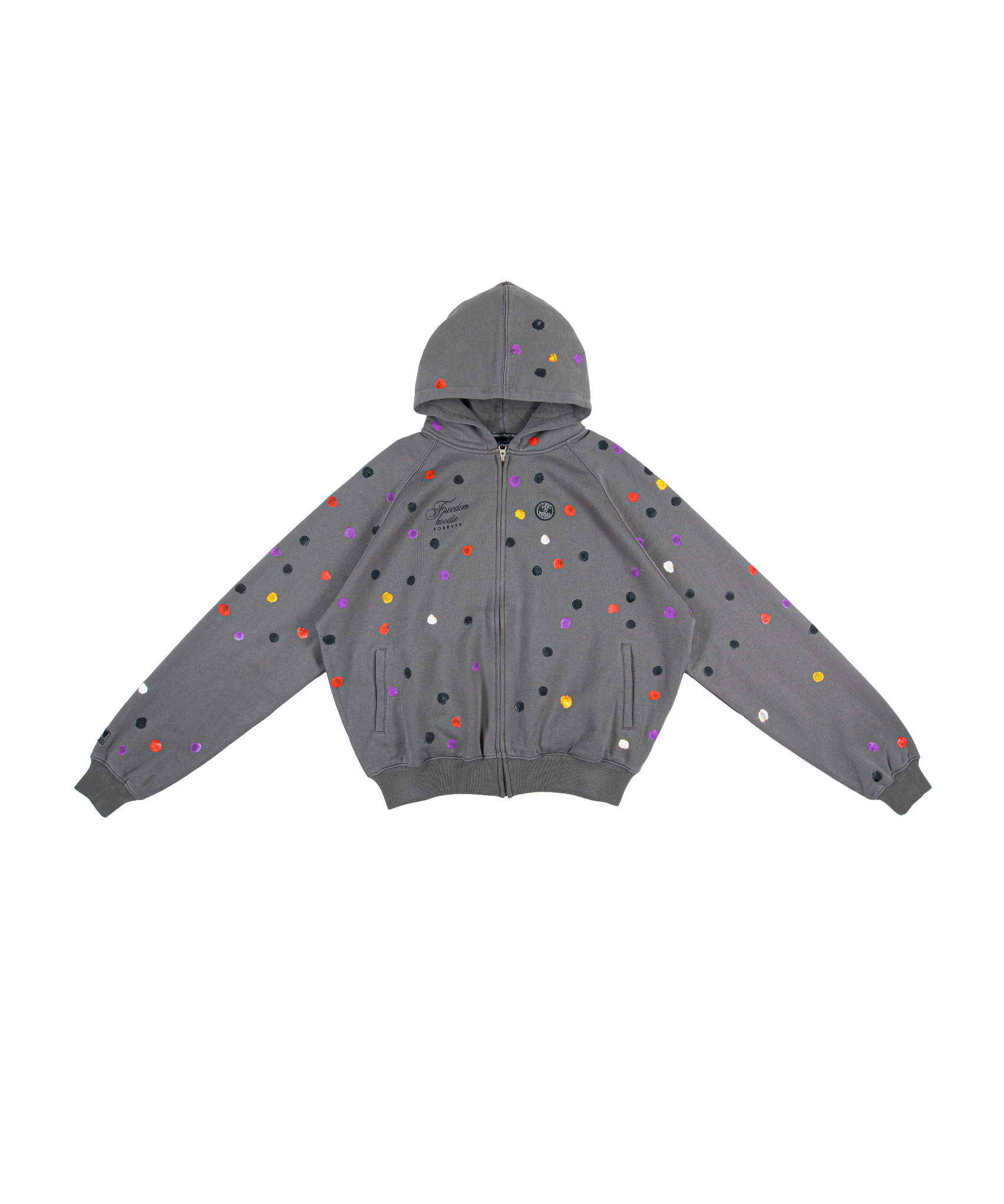 FREEDOM ZIP HOODIE: WASHED BLACK