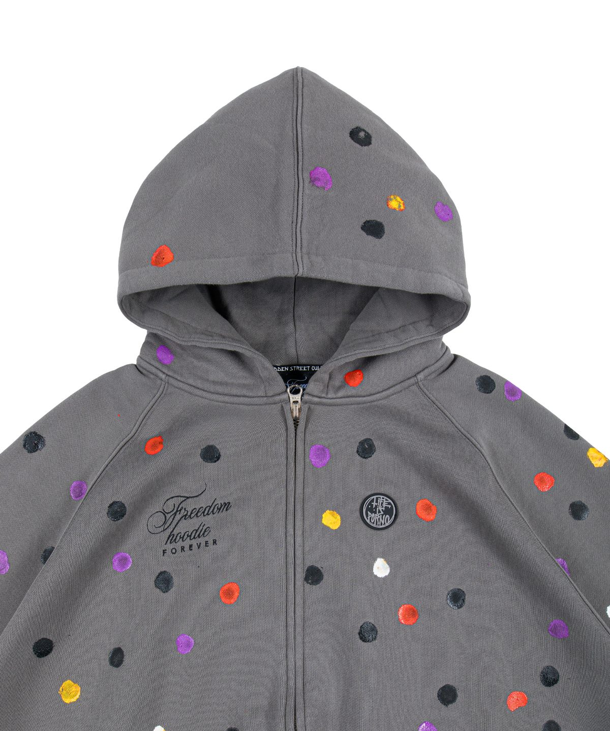 FREEDOM ZIP HOODIE: WASHED BLACK