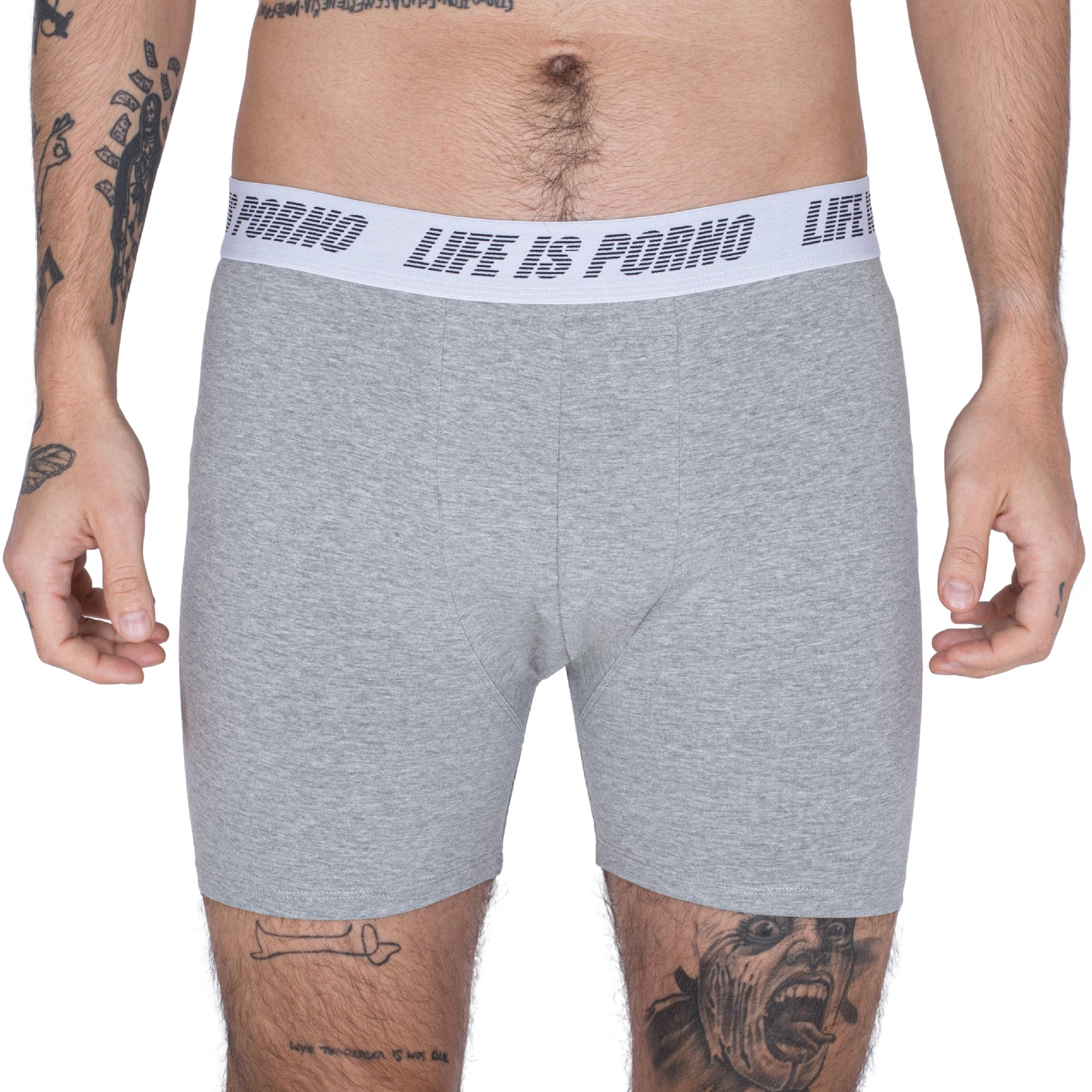 LIFE BOXER BRIEFS 2.0: GREY MELANGE