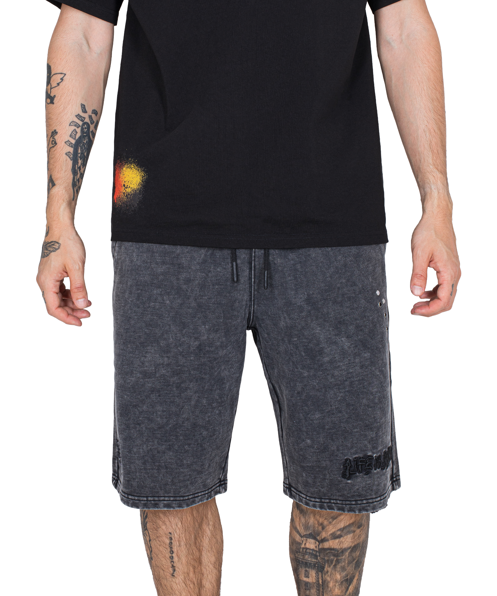 ILLEGAL STONE SHORTS: STEEL WASH