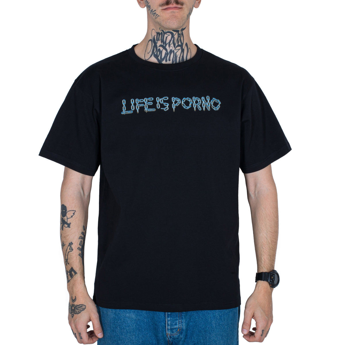CHAIN TEE: BLACK