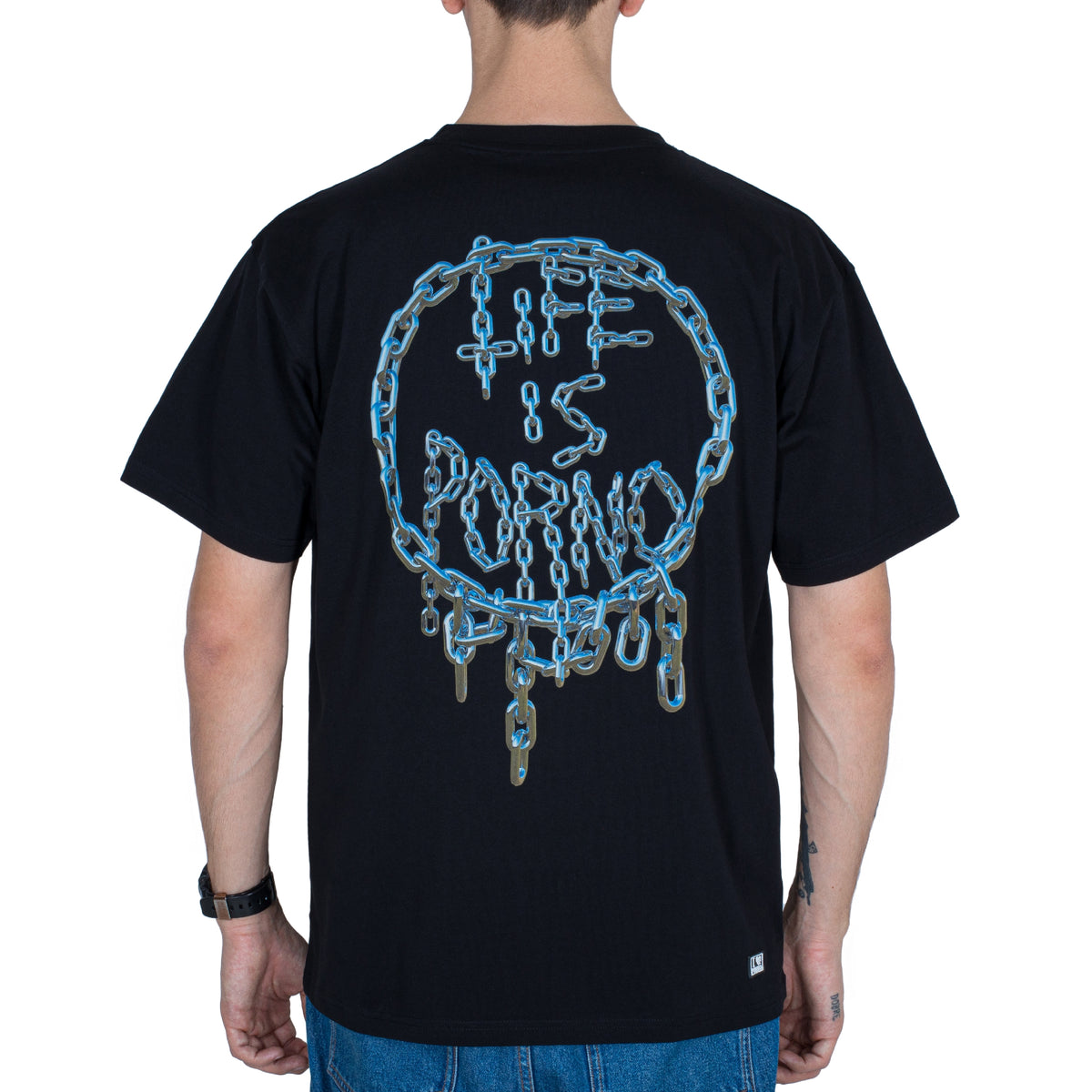 CHAIN TEE: BLACK