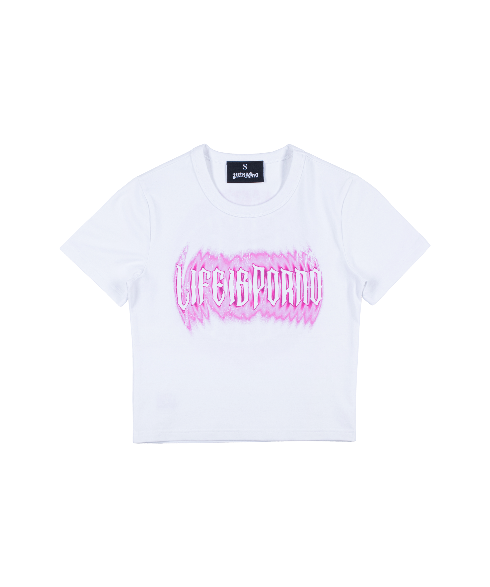 GIRLS CROP TOP FITTED TEE: WHITE