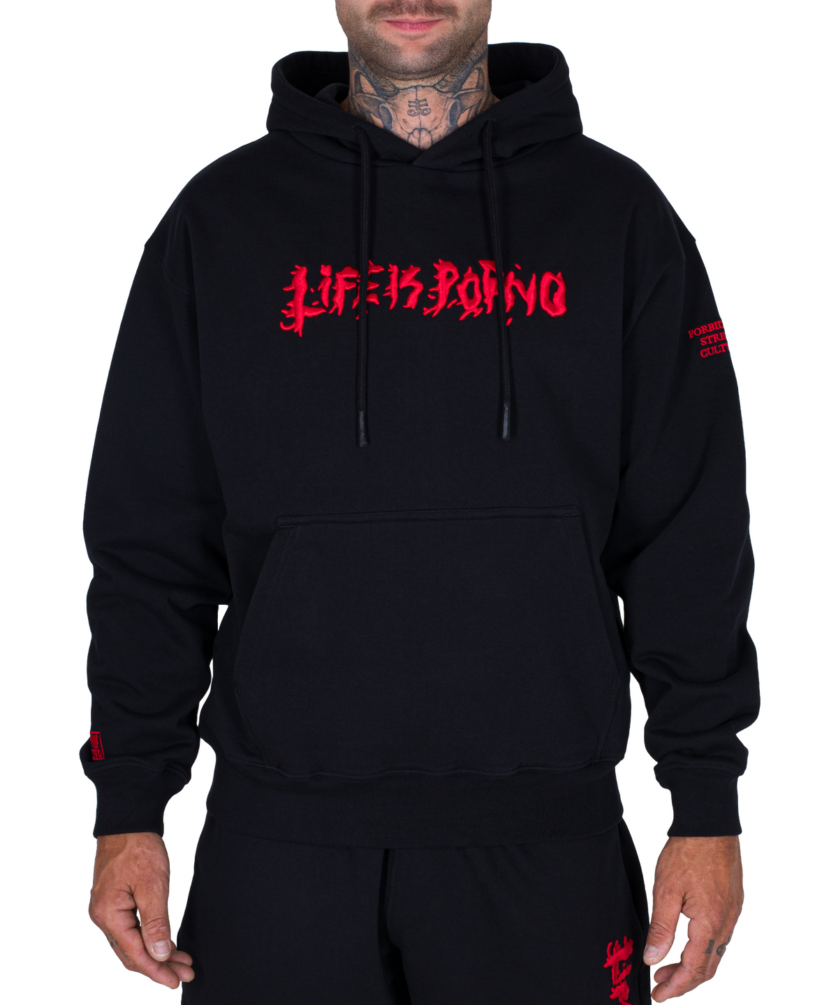 ORIGINAL HOODIE: BLACK/RED