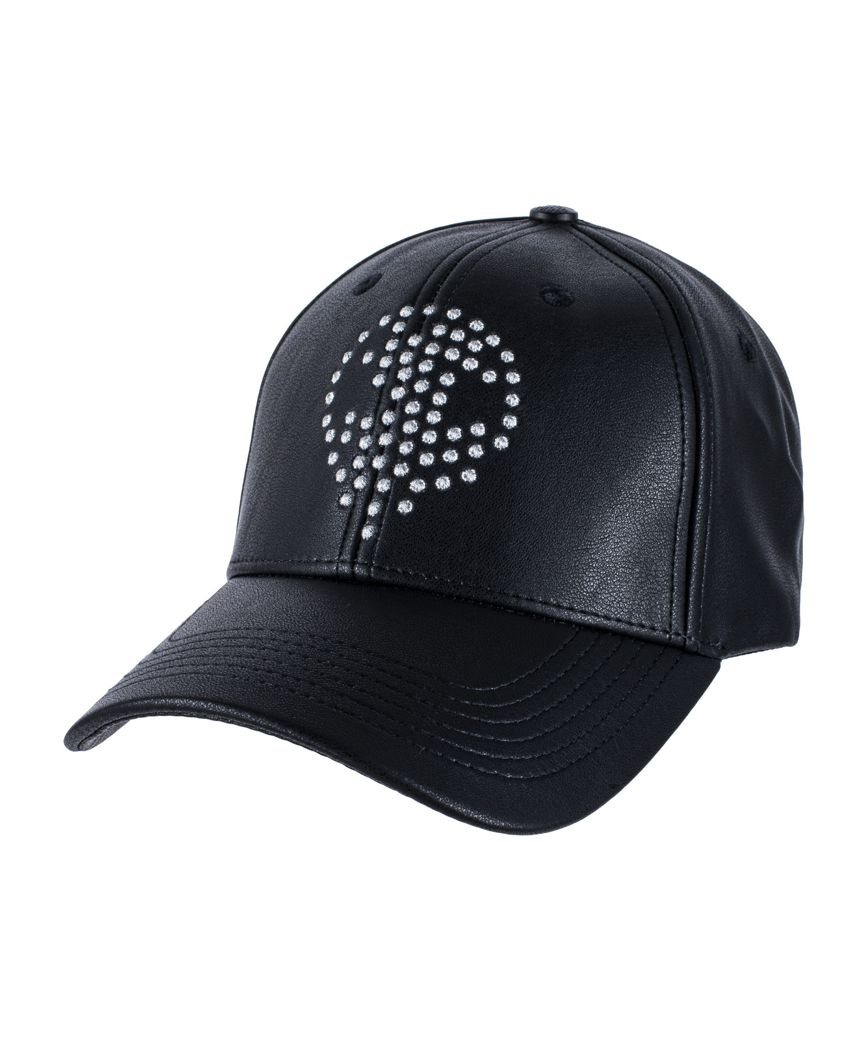 6 PANEL BALL CAP: LEATHER BLACK