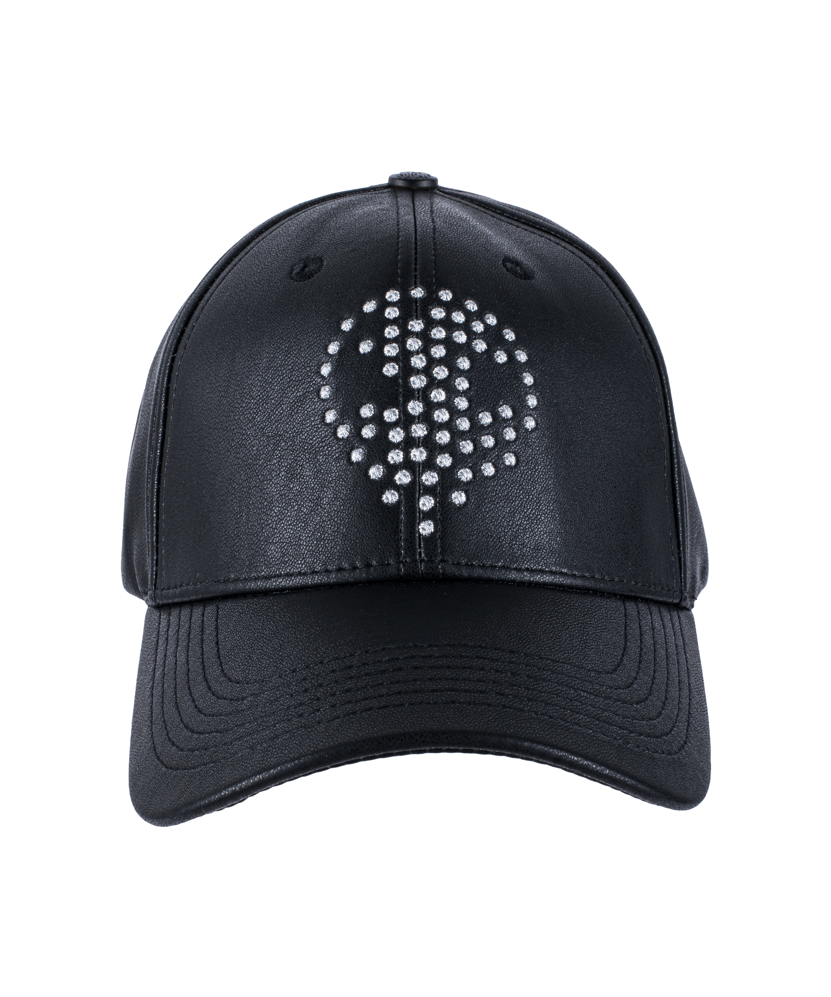 6 PANEL BALL CAP: LEATHER BLACK