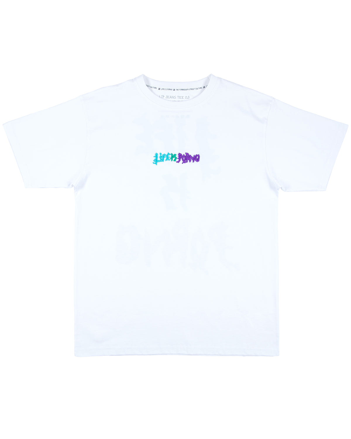 LIP JEANS TEE 2.0: WHITE