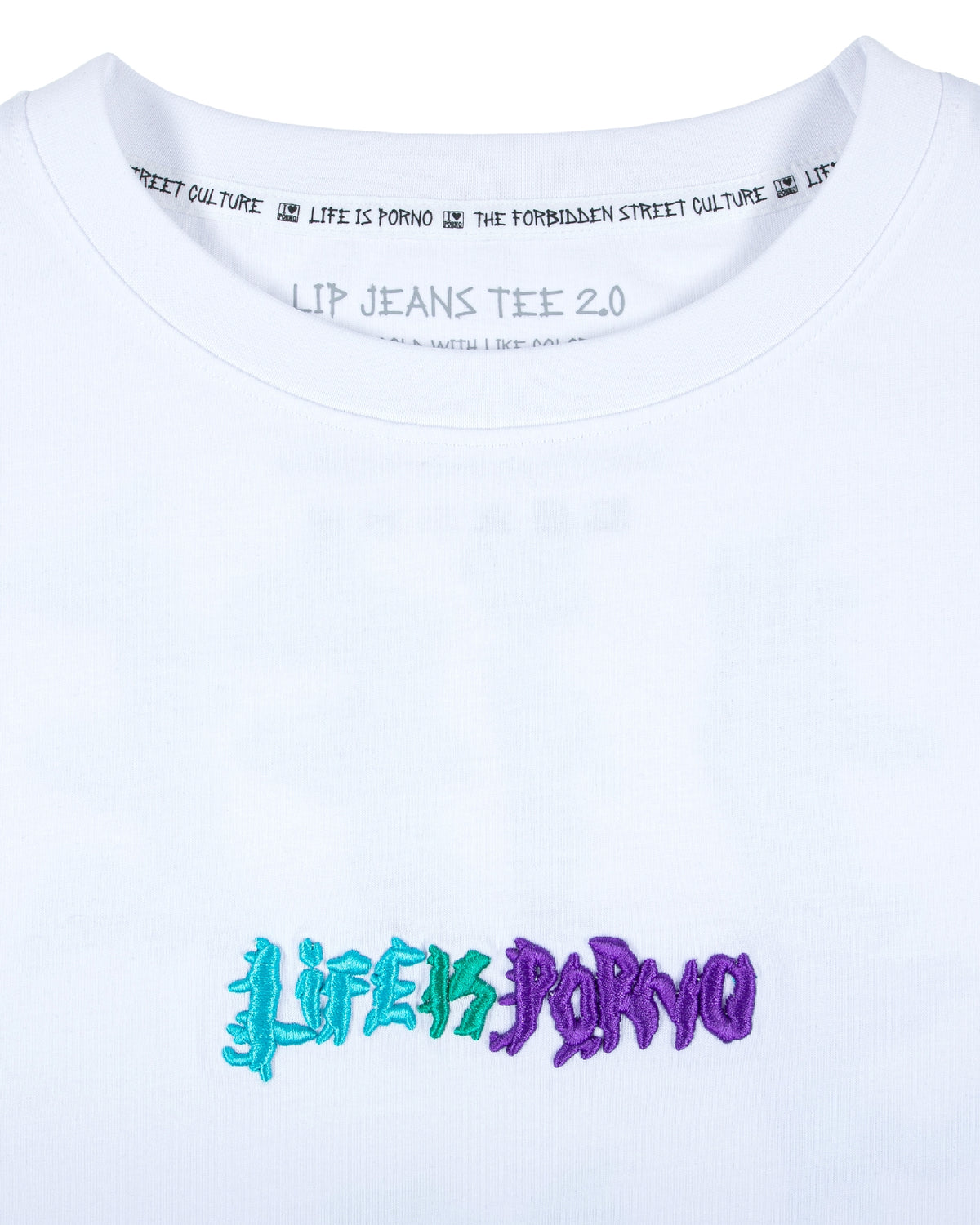 LIP JEANS TEE 2.0: WHITE