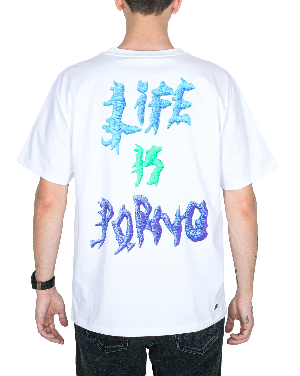 LIP JEANS TEE 2.0: WHITE