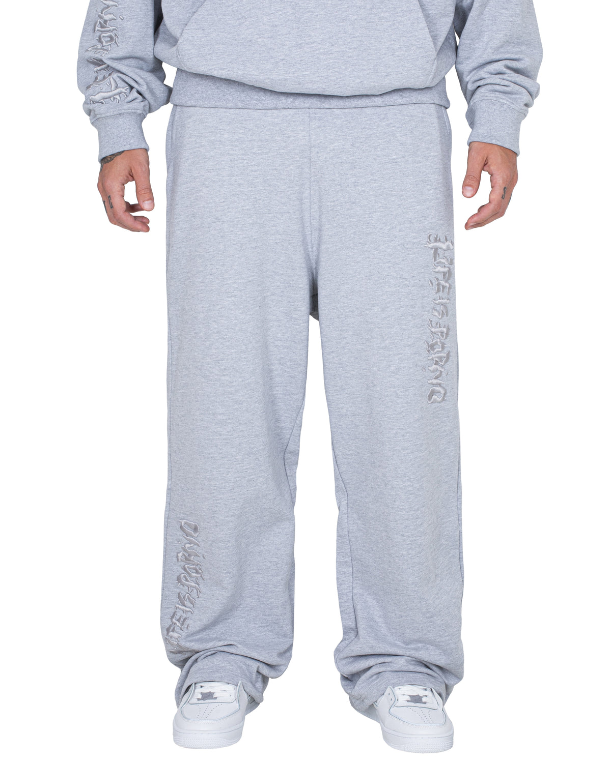ILLEGAL WIDE PANTS: GREY MELANGE