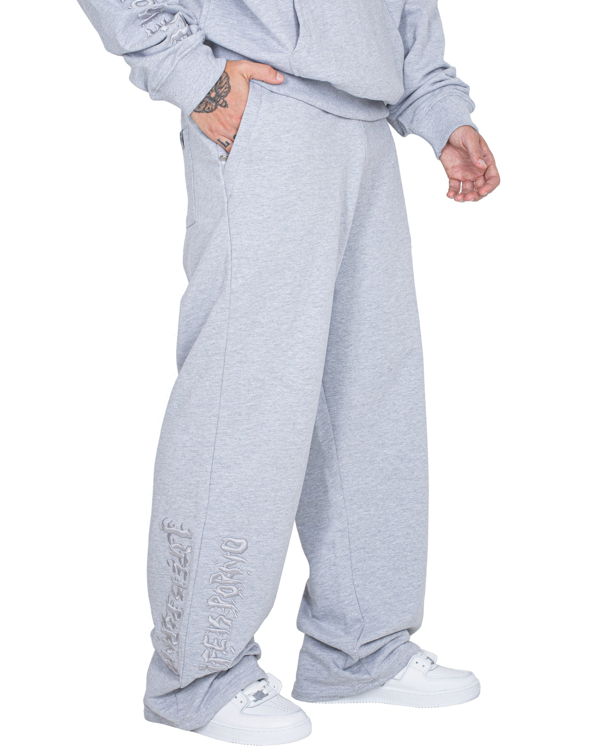 ILLEGAL WIDE PANTS: GREY MELANGE