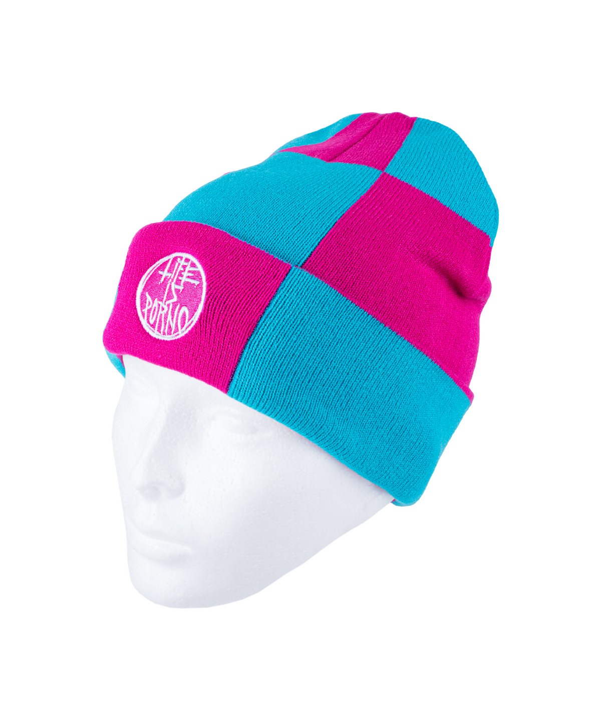CHESS BEANIE: PINK/BLUE