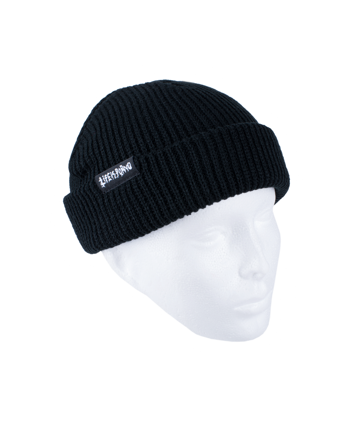 ULTRA SHORT FISHERMAN BEANIE: BLACK