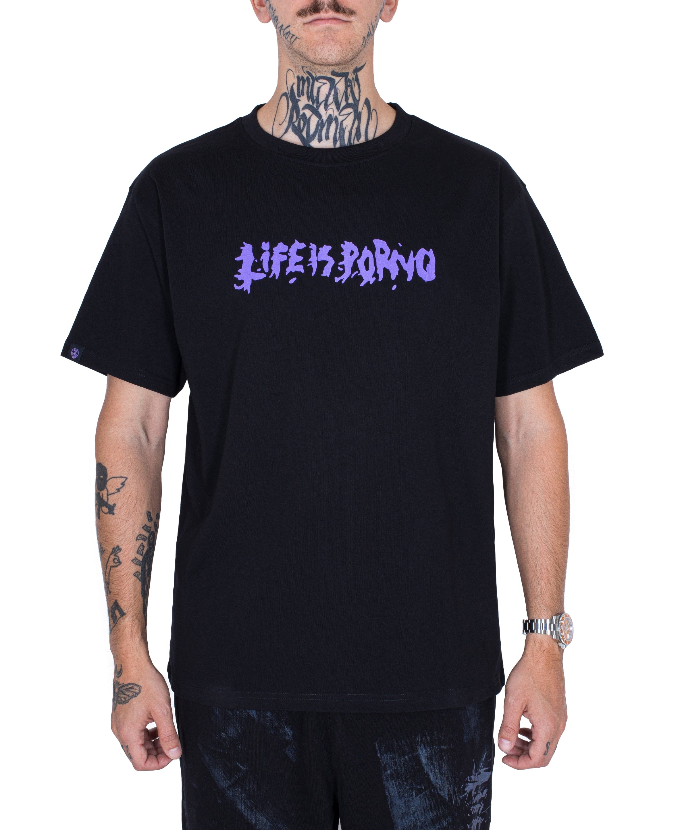 ORIGINAL TEE: BLACK/PURPLE