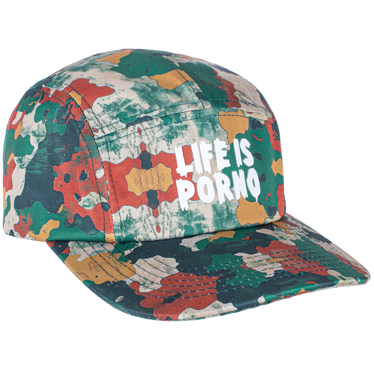 5 PANEL FLAT CAP: CAMO
