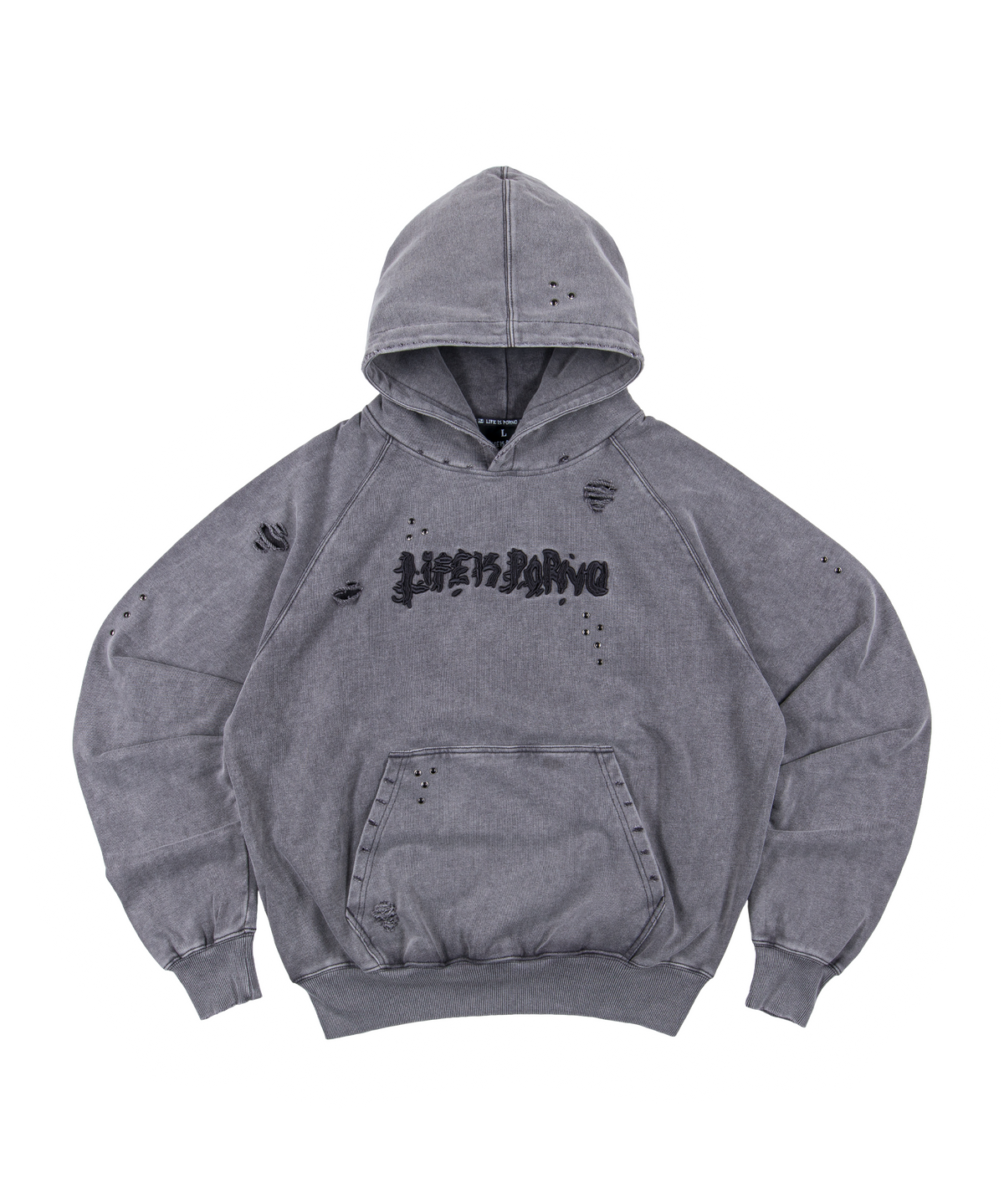 ORIGINAL STONE HOODIE: GREY WASH