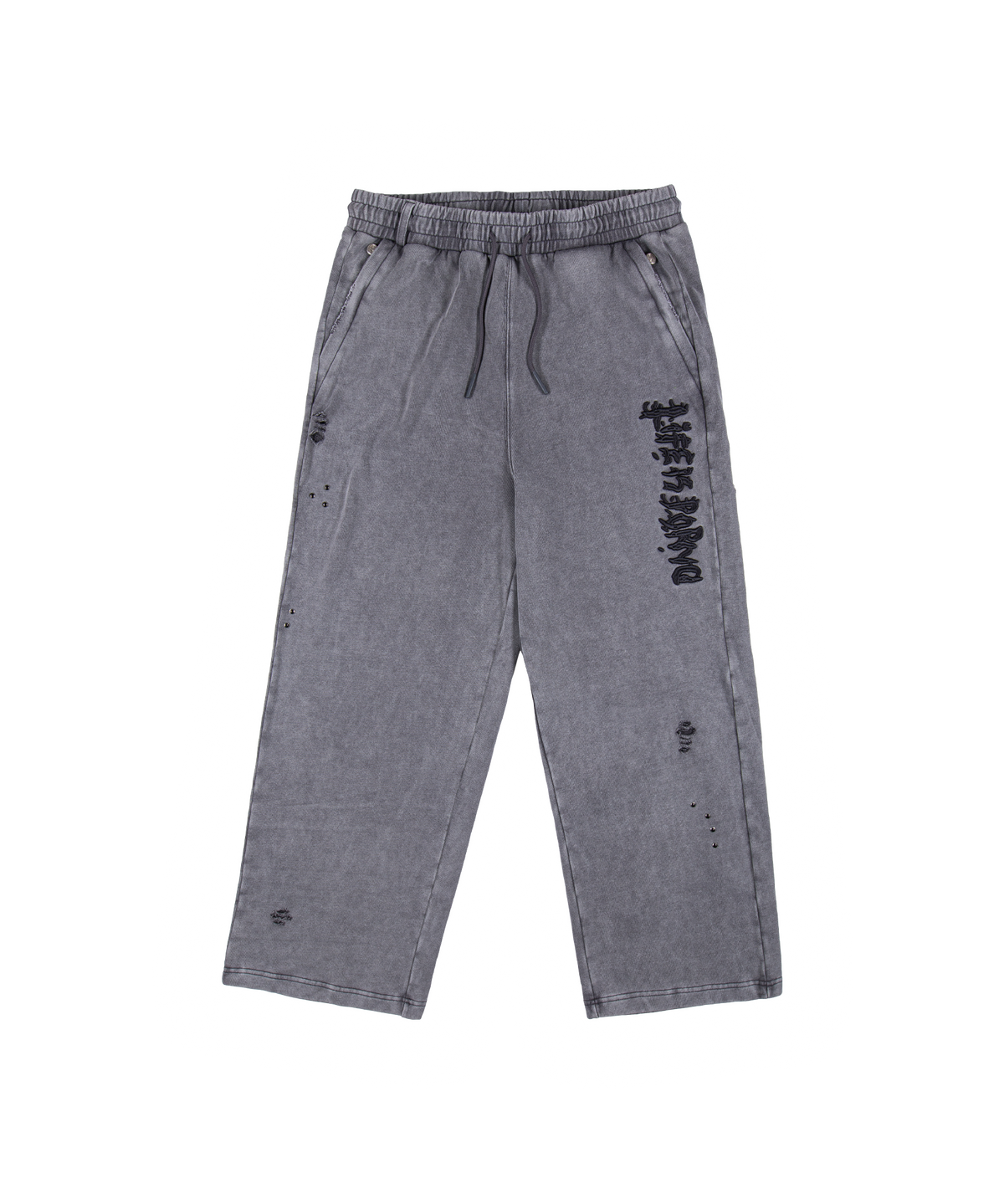 ORIGINAL STONE WIDE PANTS: GREY WASH