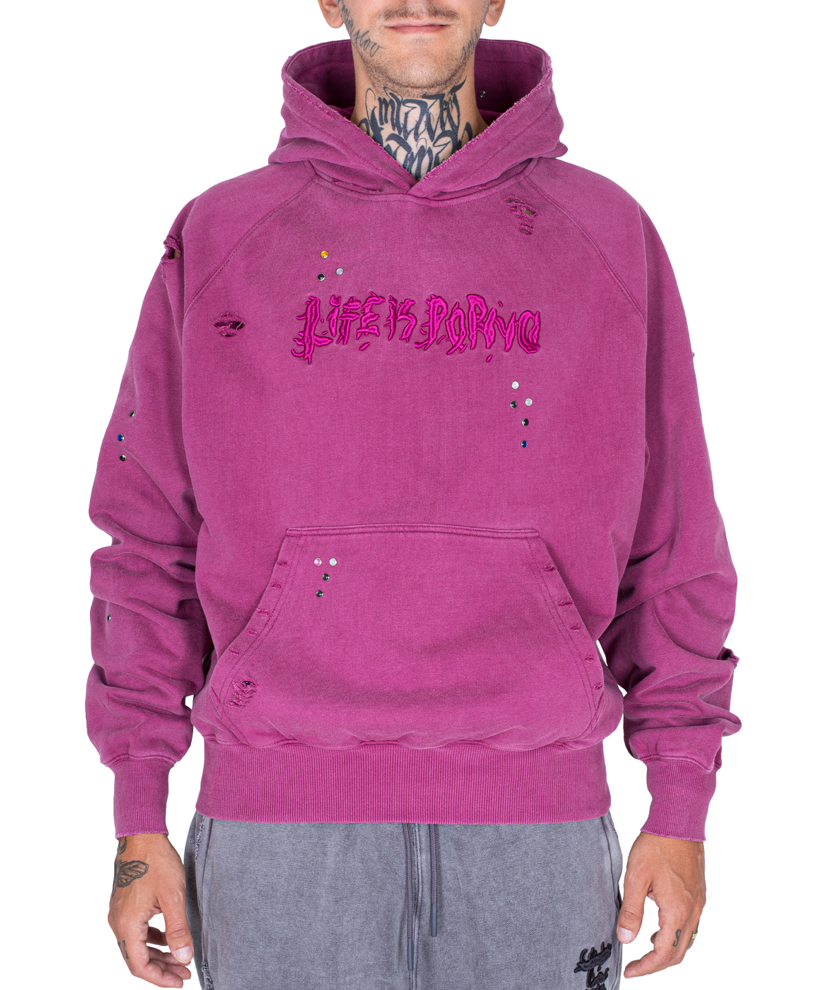 ILLEGAL STONE HOODIE: TAWNY PORT WASH