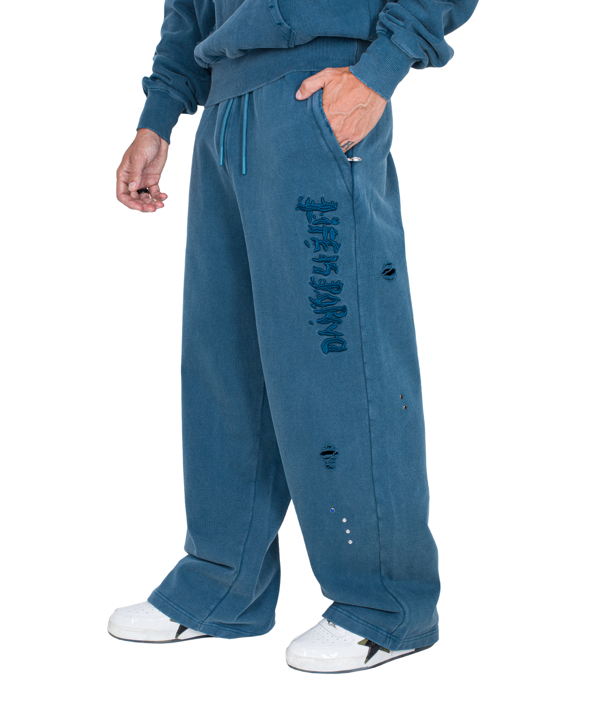 ILLEGAL STONE WIDE PANTS: SPACE WASH