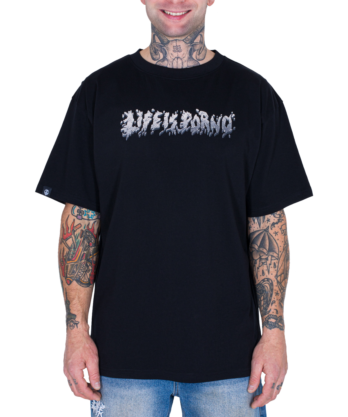 GRID TEE: BLACK