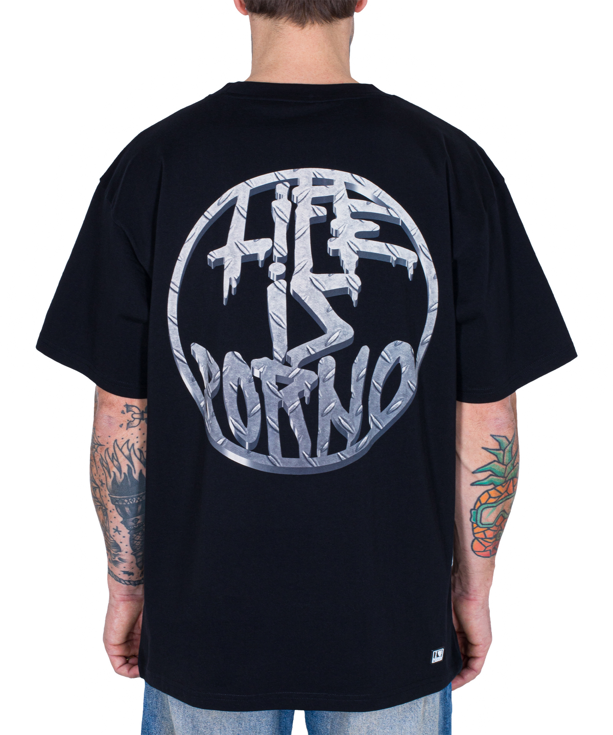 GRID TEE: BLACK