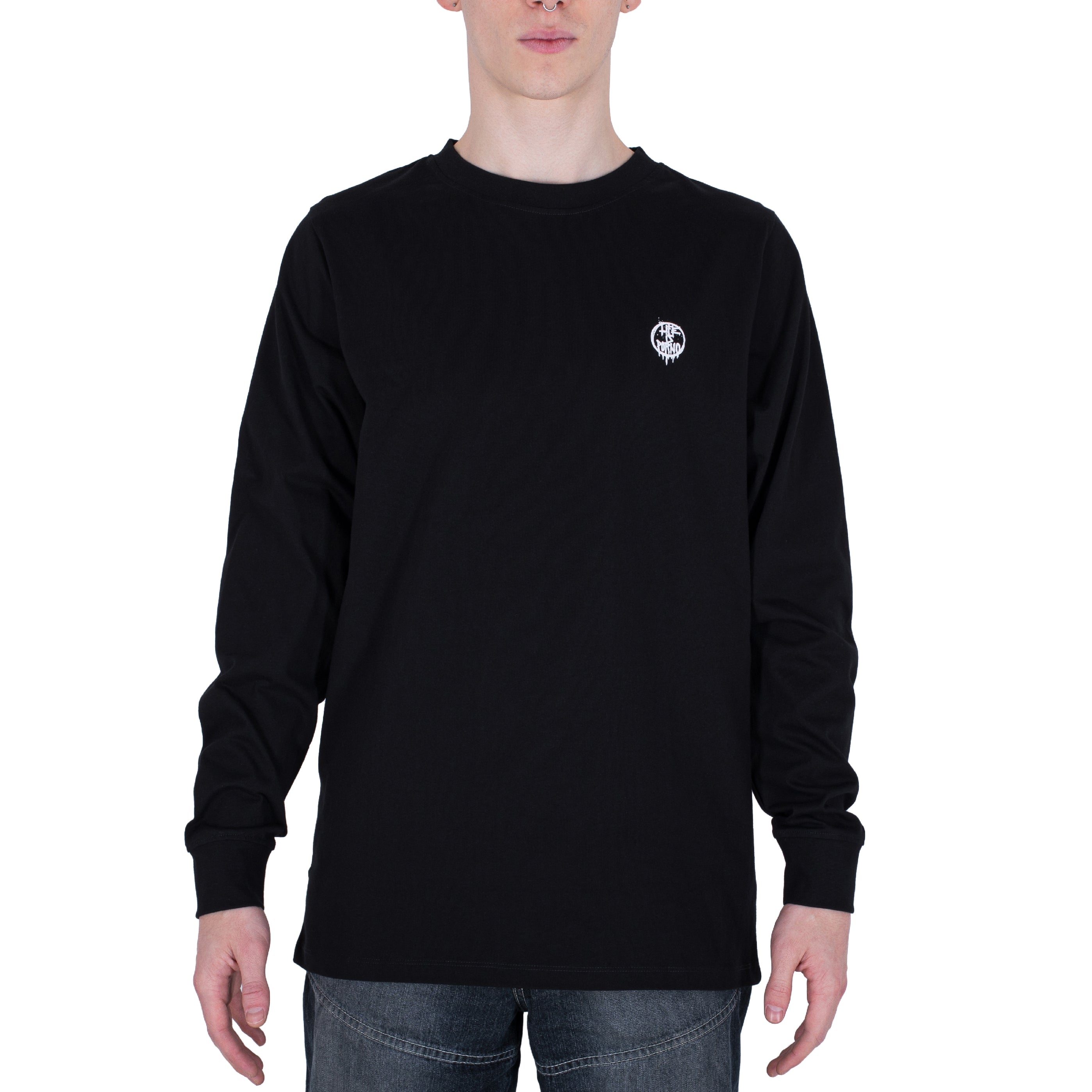 2PAC LIP BLACK/WHITE LONGSLEEVE TEE