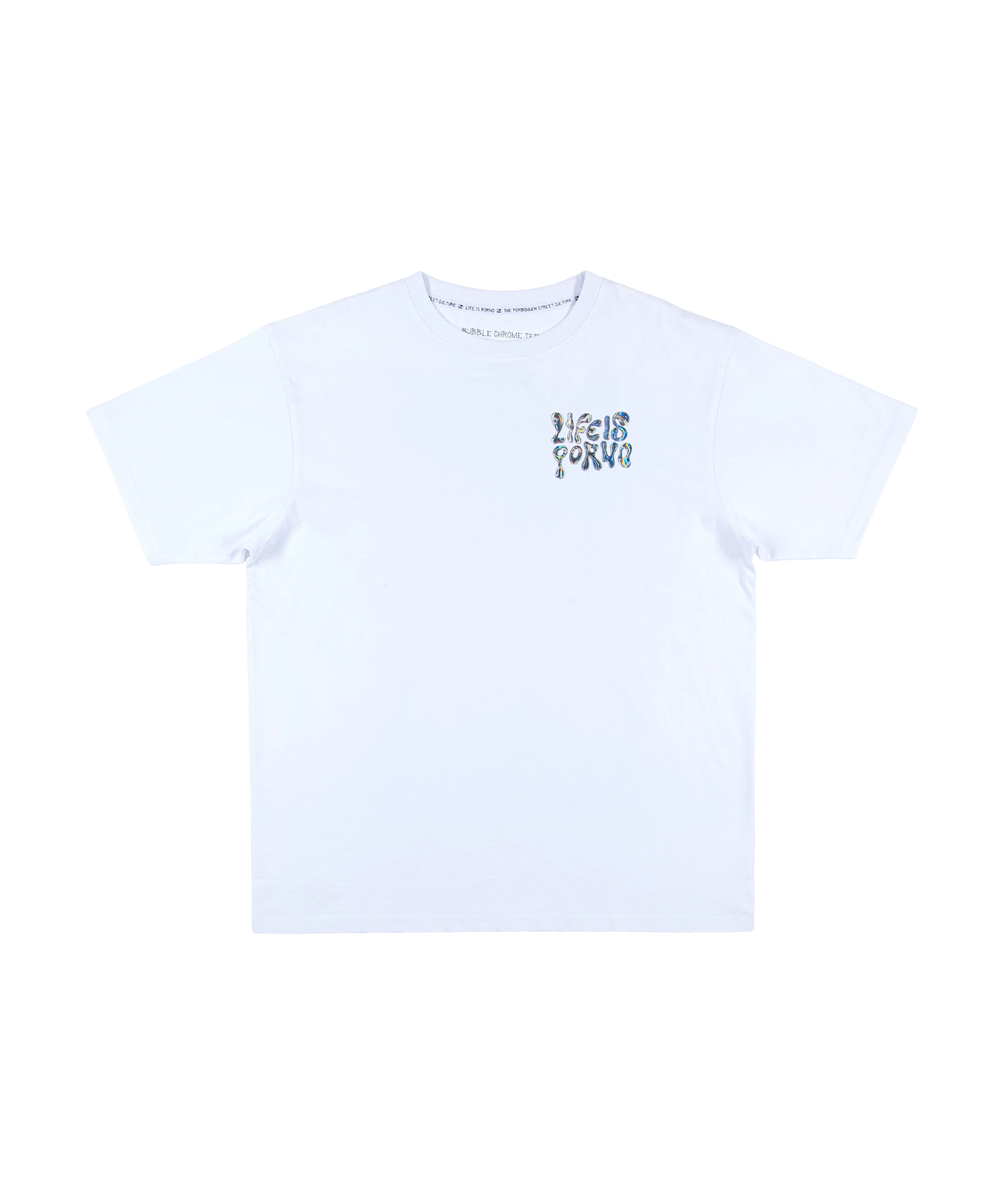 BUBBLE CHROME TEE: WHITE