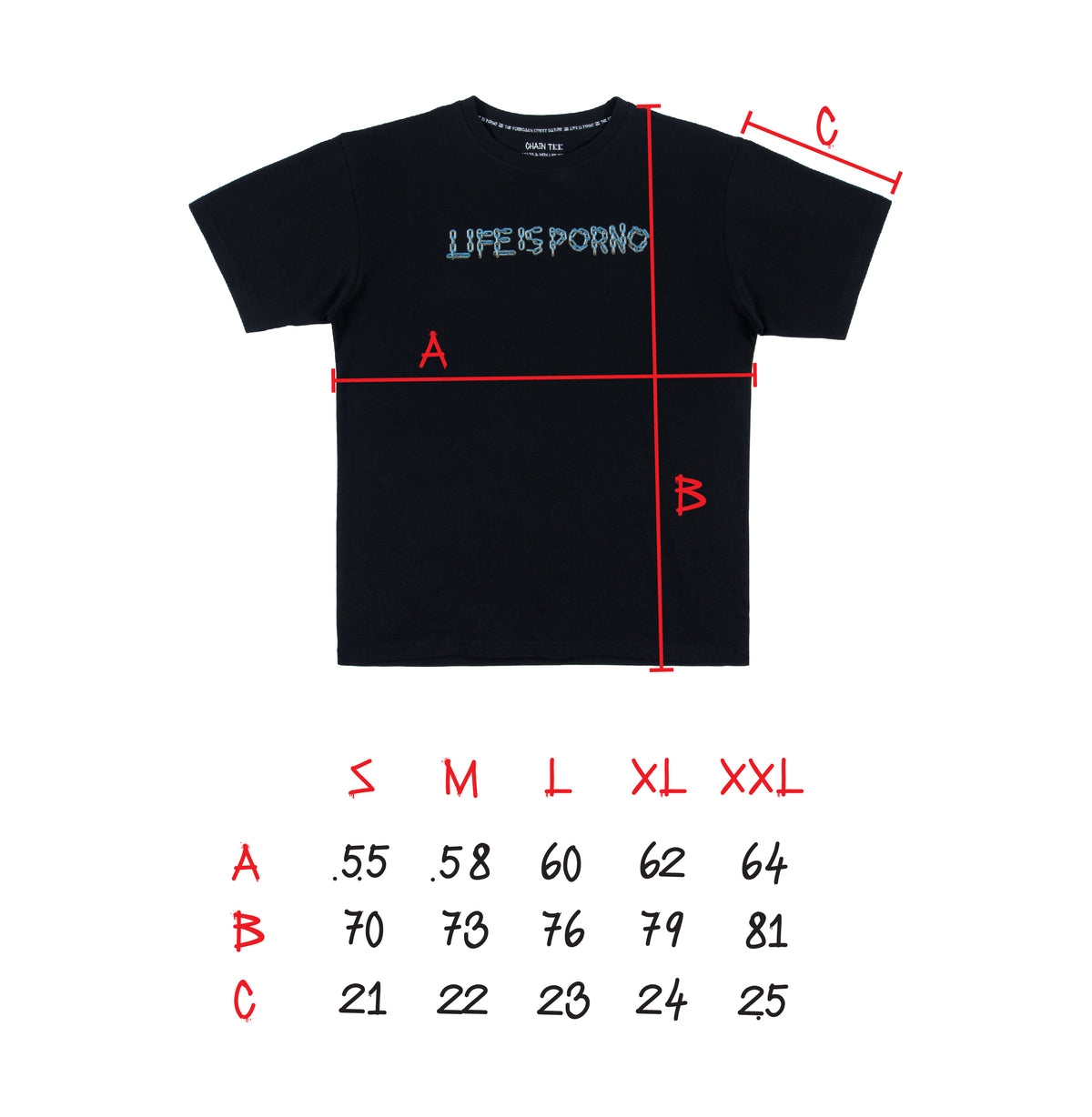 CHAIN TEE: BLACK