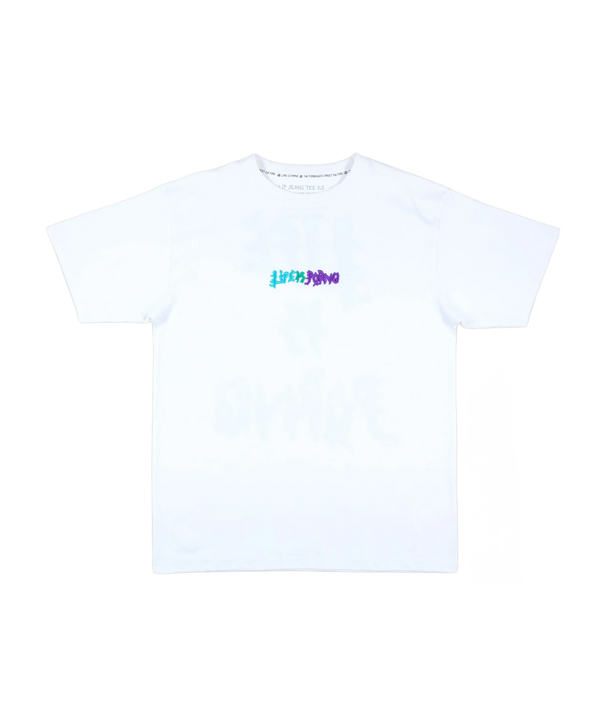 LIP JEANS TEE 2.0: WHITE