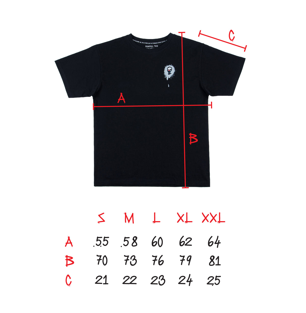 RUMPEL TEE: BLACK